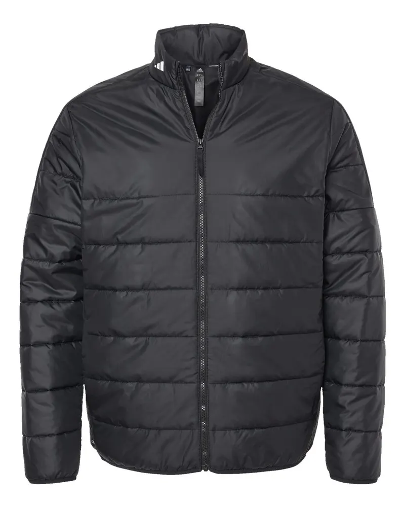 Adidas Adidas Men's 3-Stripes Puffer Full-Zip Jacket — Black