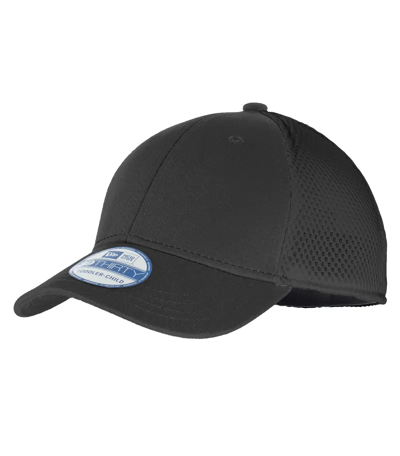 New Era® NEW ERA® 39THIRTY® STRETCH MESH YOUTH CAP — Black/Black
