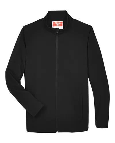 Team 365 Team 365 Men's Leader Soft Shell Jacket in Black, front view