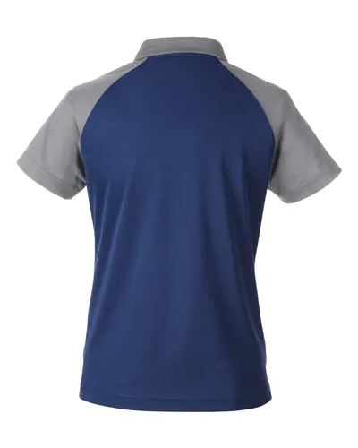 Team 365 Team 365 Women's Command Snag-Protection Colorblock Polo in Sport Dark Navy/ Sport Graphite, back view