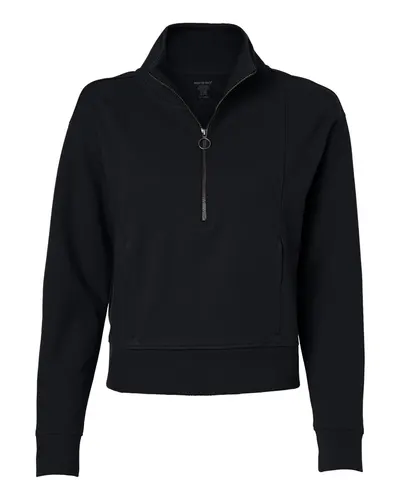 North End North End Women's Mantra Half-Zip Ottoman Pullover in Black, front view