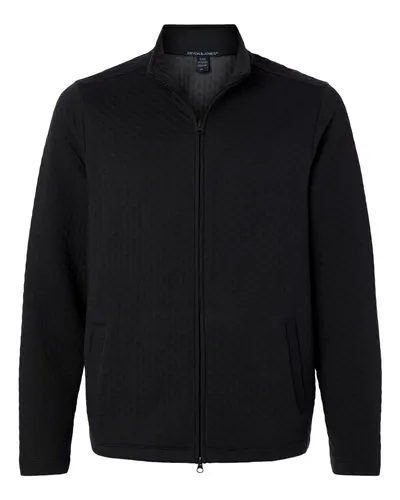 Devon & Jones Devon & Jones Men's Berkeley Textured Full-Zip Jacket in Black, front view