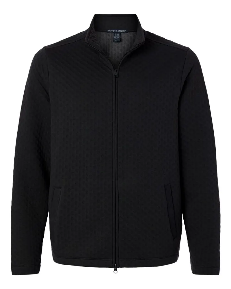 Devon & Jones Devon & Jones Men's Berkeley Textured Full-Zip Jacket — Black
