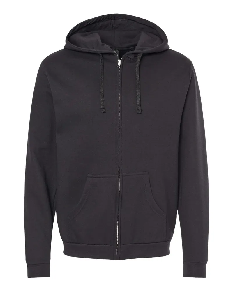 M&O M&O Unisex Zipper Fleece Hoodie — Black