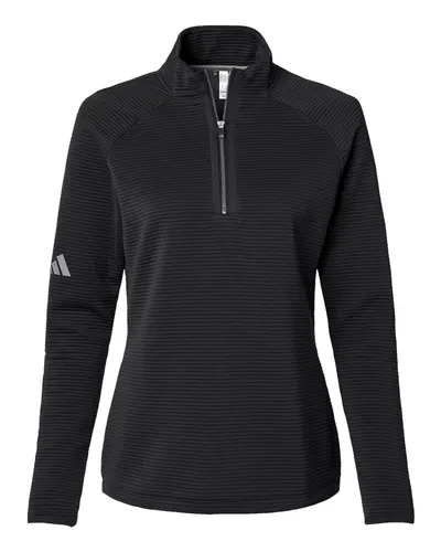Adidas Adidas Women's Spacer Quarter-Zip Pullover in Black, front view
