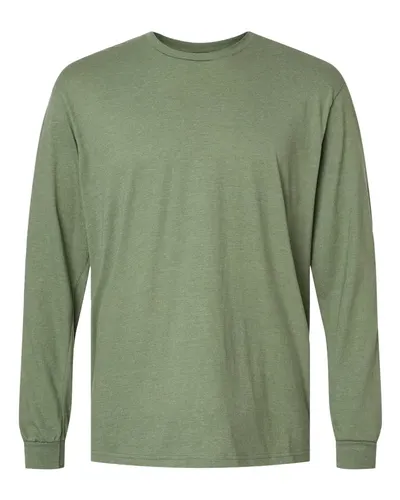Gildan Gildan Unisex Softstyle® CVC Long Sleeve T-Shirt in Cactus, front view