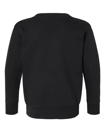 Rabbit Skins Rabbit Skins Toddler Fleece Crewneck Sweatshirt in Black, back view