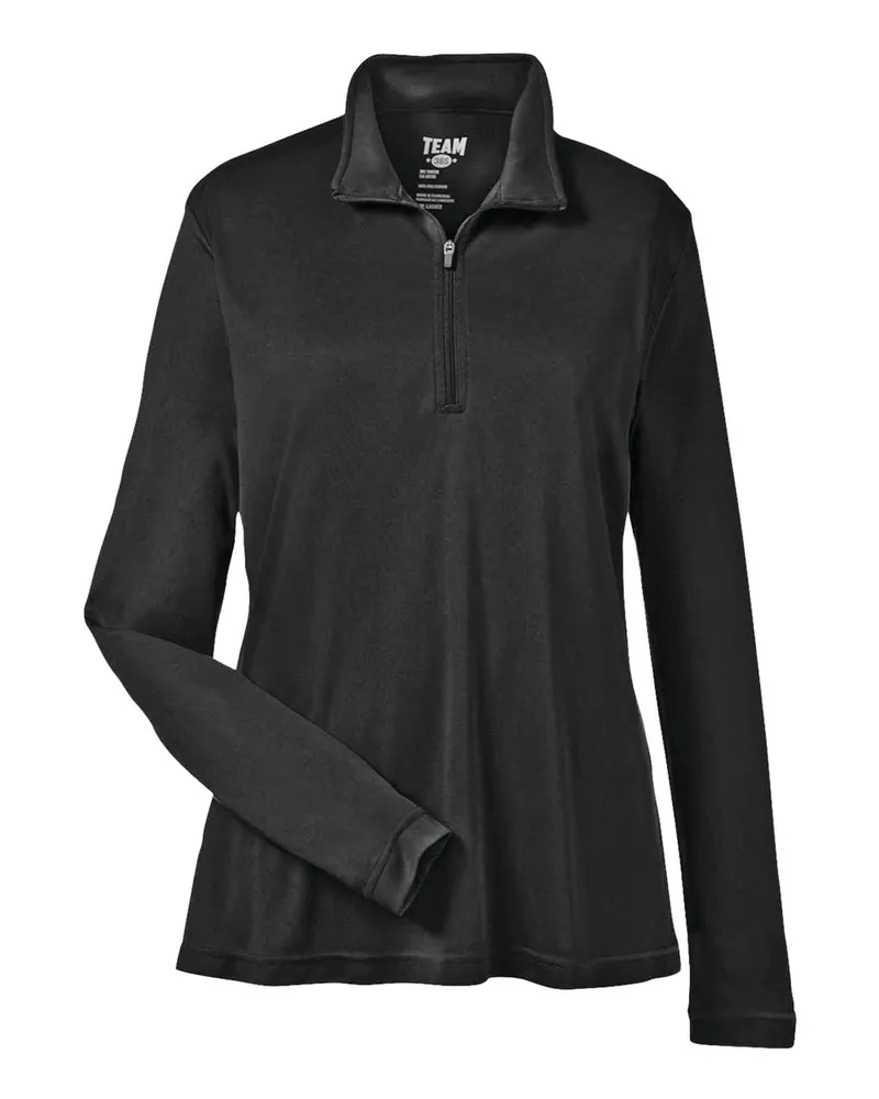 Team 365 Team 365 Women's Zone Performance Quarter-Zip Pullover — Black