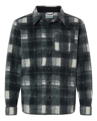 Columbia Columbia Men's Steens Mountain™ Printed Shirt Jacket II in Chalk Omblur, front view