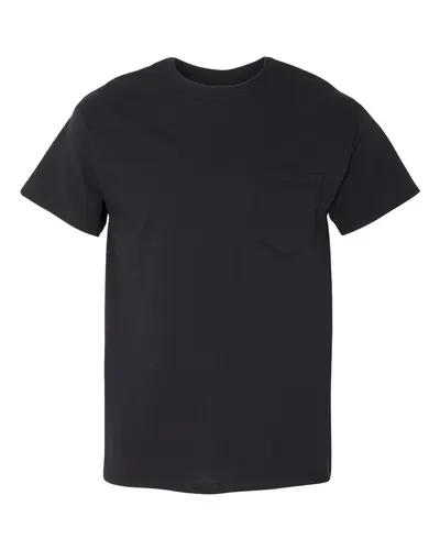 Gildan Gildan Unisex Heavy Cotton™ Pocket T-Shirt in Black, front view