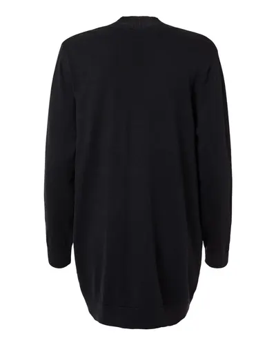 Devon & Jones Devon & Jones Women's New Classics Open Cardigan Sweater in Black, back view