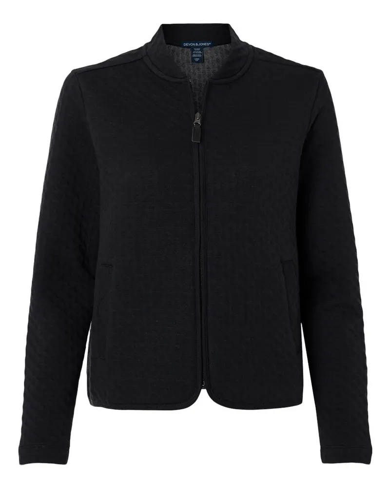 Devon & Jones Devon & Jones Women's Berkeley Textured Full-Zip Jacket — Black