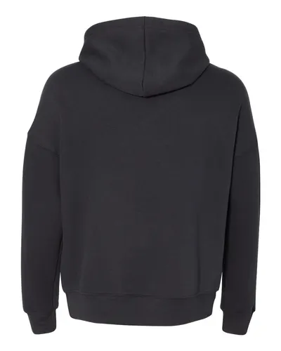 BELLA + CANVAS BELLA + CANVAS Unisex Sponge Fleece Drop Shoulder Hoodie Sweatshirt in Black, back view