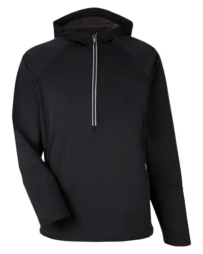 CORE365 CORE365 Unisex Techno Lite Pullover Anorak in Black, front view