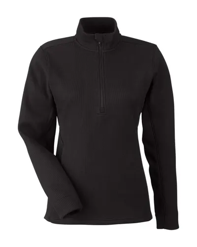 Spyder Spyder Women's Constant Canyon Quarter-Zip Pullover in Black, front view