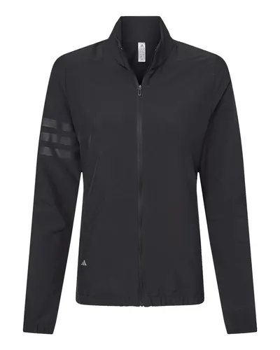 Adidas Adidas Women's Wind Resistant Full-Zip Jacket in Black/ Black, front view