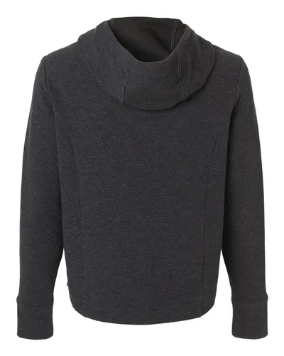North End North End Women's Spirit Textured Hooded Pullover in Black Heather, back view