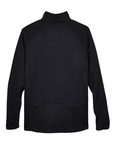 Devon & Jones Devon & Jones Unisex Bristol Sweater Fleece Quarter-Zip Pullover in Black, back view