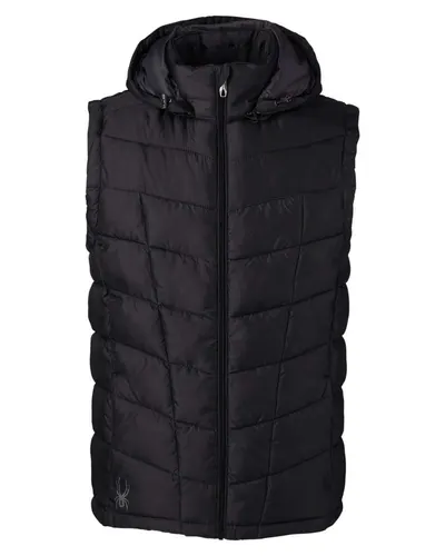 Spyder Spyder Men's Pelmo Puffer Vest in Black, front view