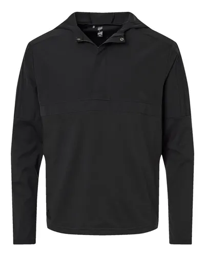 Adidas Adidas Men's Half-Zip Hooded Anorak in Black, front view