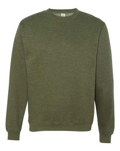 Independent Trading Co. Independent Trading Co. Unisex Midweight Crewneck Sweatshirt in Army Heather, front view
