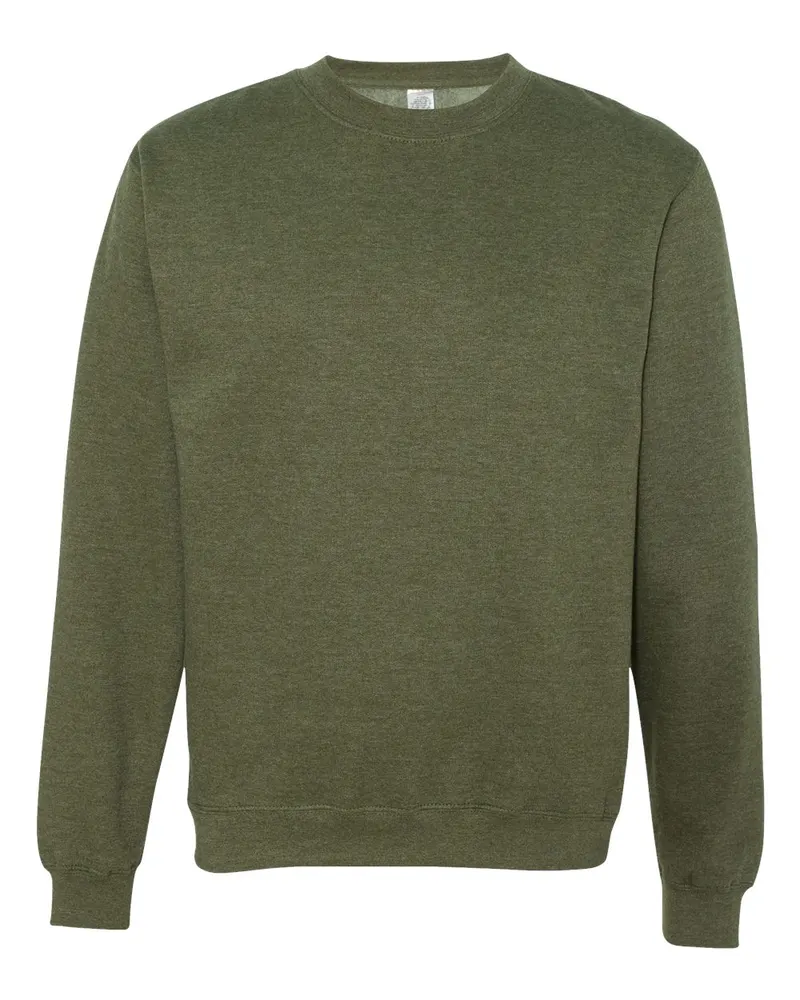 Independent Trading Co. Independent Trading Co. Unisex Midweight Crewneck Sweatshirt — Army Heather