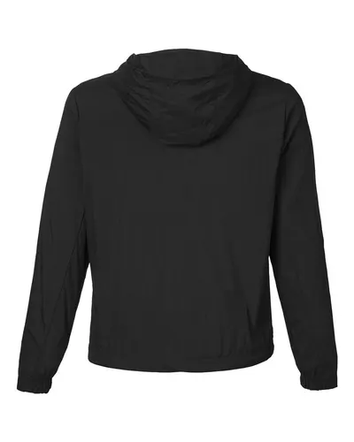 North End North End Women's Aura Lightweight Packable Anorak in Black/ Carbon, back view