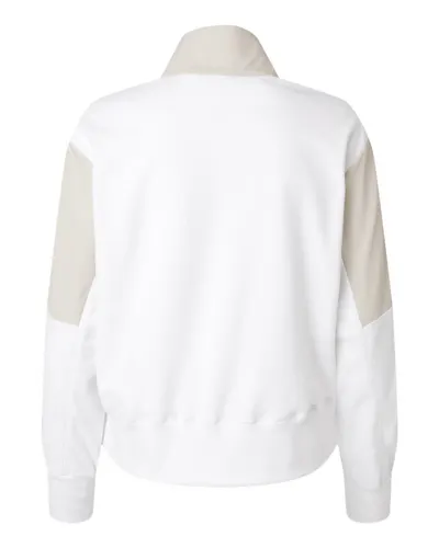 Adidas Adidas Women's Fleece Quarter-Zip Pullover in Alumina, back view