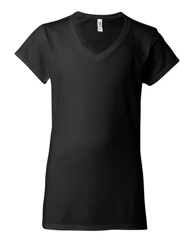 Gildan Gildan Women's Softstyle® V-Neck T-Shirt in Black, front view
