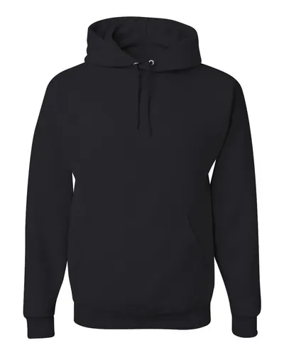 JERZEES JERZEES Unisex NuBlend® Hooded Sweatshirt in Black, front view