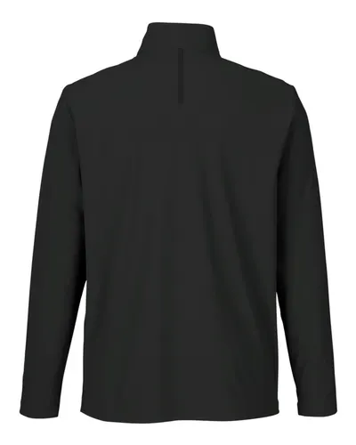 Devon & Jones Devon & Jones Men's CrownLux Performance® Windsor Welded Quarter-Zip Pullover in Black, back view