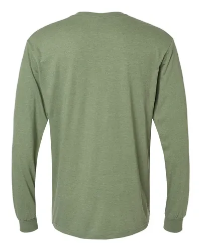 Gildan Gildan Unisex Softstyle® CVC Long Sleeve T-Shirt in Cactus, back view