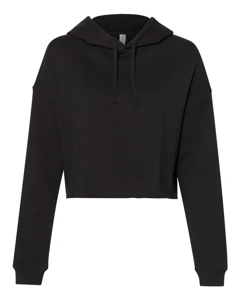 Independent Trading Co. Independent Trading Co. Women’s Lightweight Crop Hooded Sweatshirt — Black