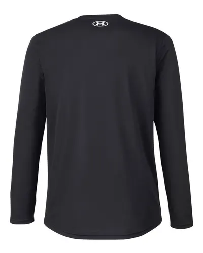 Under Armour Under Armour Men's Team Tech™ Long Sleeve T-Shirt in Black/ White, back view