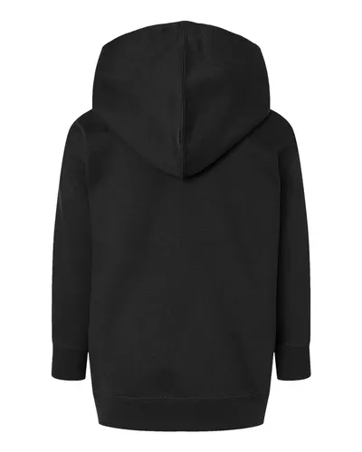 Rabbit Skins Rabbit Skins Toddler Pullover Fleece Hoodie in Black, back view