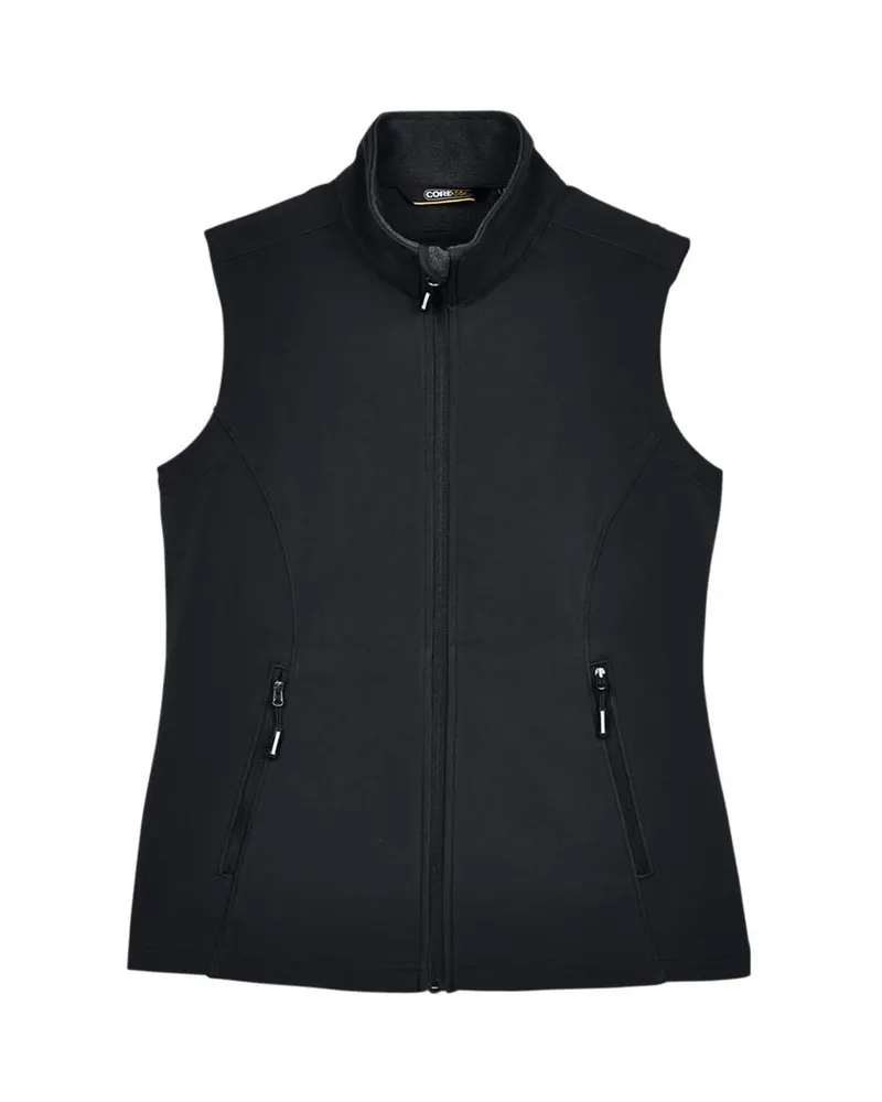 CORE365 CORE365 Women's Cruise Two-Layer Fleece Bonded Soft Shell Vest — Black
