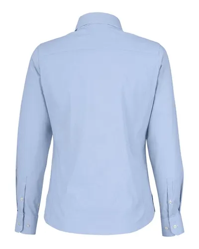 Devon & Jones Devon & Jones Women's CrownLux Performance® Microstripe Dress Shirt in French Blue/ White, back view