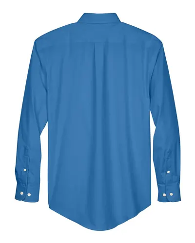 Devon & Jones Devon & Jones Men's Crown Collection® Oxford Woven Dress Shirt in French Blue, back view