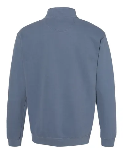 Comfort Colors Comfort Colors Unisex Garment-Dyed Quarter-Zip Sweatshirt in Blue Jean, back view
