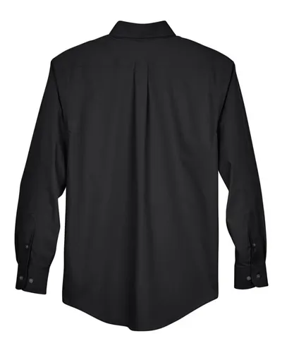 Devon & Jones Devon & Jones Men's Crown Collection® Broadcloth Woven Dress Shirt in Black, back view