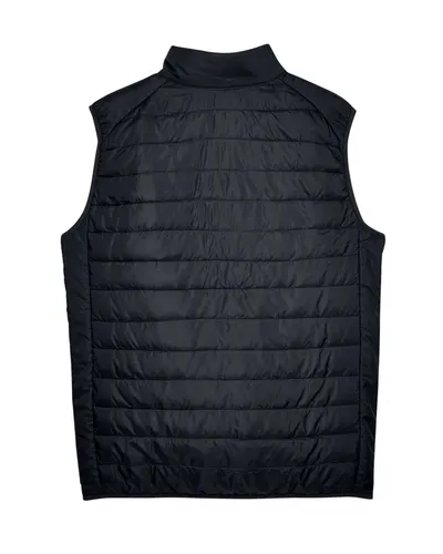 CORE365 CORE365 Men's Prevail Packable Puffer Vest in Black, back view