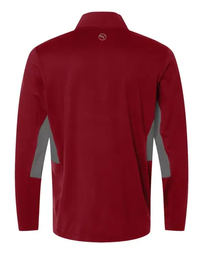 Puma Golf Puma Golf Men's Pure 2.0 Quarter-Zip in Dark Crimson/ Slate Sky, back view