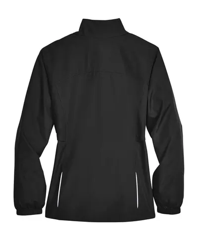 CORE365 CORE365 Women's Techno Lite Motivate Unlined Lightweight Jacket in Black, back view