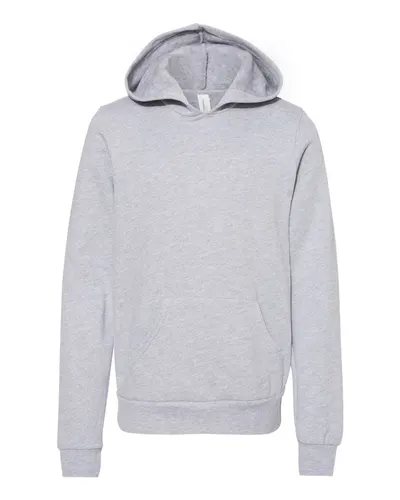 BELLA + CANVAS BELLA + CANVAS Youth Sponge Fleece Hoodie Sweatshirt in Athletic Heather, front view