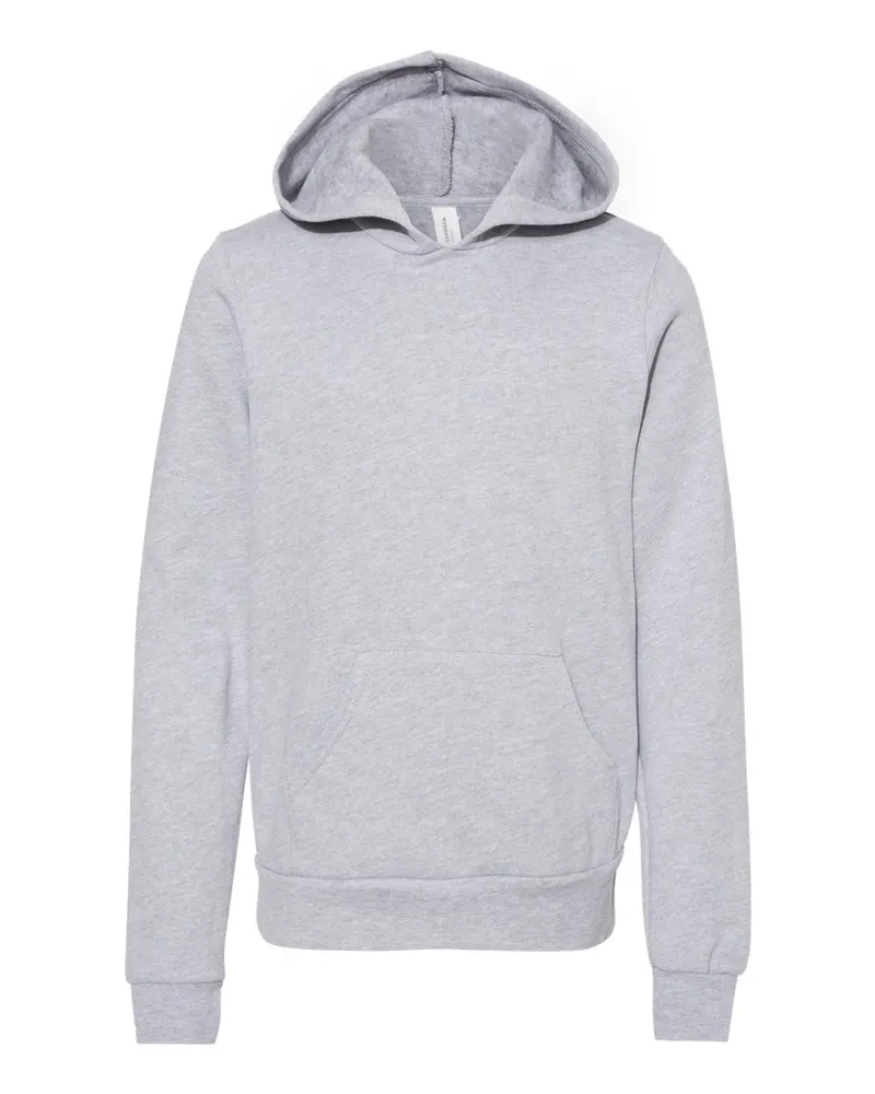 BELLA + CANVAS BELLA + CANVAS Youth Sponge Fleece Hoodie Sweatshirt — Athletic Heather