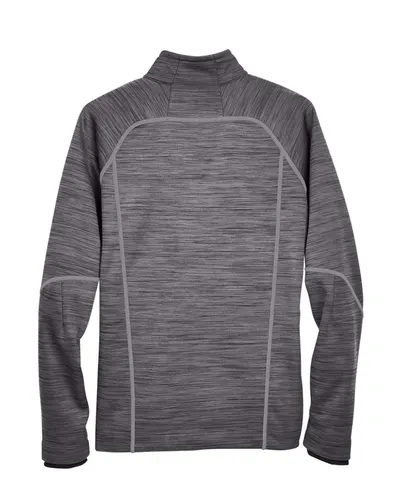 North End North End Men's Flux Mélange Bonded Fleece Jacket in Carbon/ Black, back view