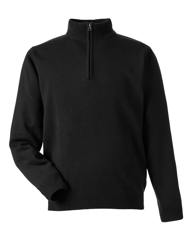 Harriton Harriton Unisex Pilbloc™ Quarter-Zip Pullover Sweater — Black