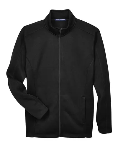 Devon & Jones Devon & Jones Men's Bristol Full-Zip Sweater Fleece Jacket in Black, front view