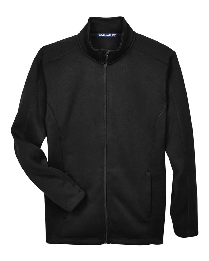 Devon & Jones Devon & Jones Men's Bristol Full-Zip Sweater Fleece Jacket — Black
