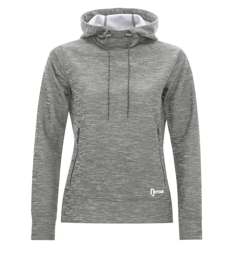 DryFrame® DRYFRAME® DRY TECH WATER RESISTANT FLEECE LADIES' PULLOVER HOODIE — Asphalt Heather